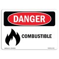 Signmission OSHA Danger Sign, 7" Height, 10" Width, Rigid Plastic, Combustible, Landscape, L-1071 OS-DS-P-710-L-1071